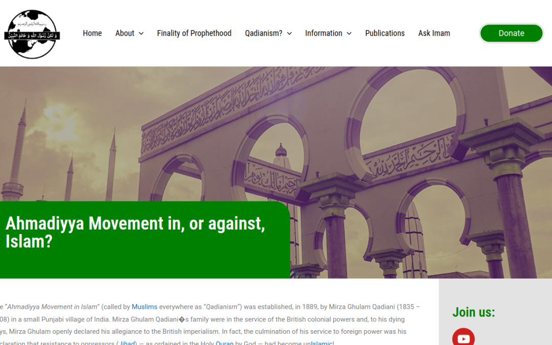 Ahmadiyya Movement in, or against, Islam?
