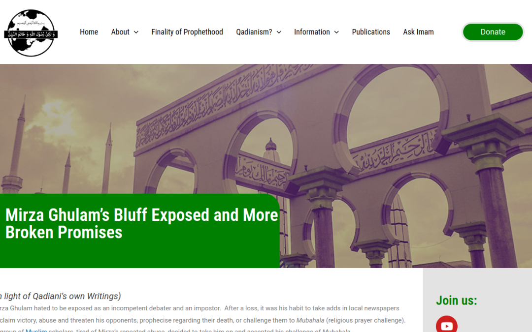 Mirza Ghulam’s Bluff Exposed and More Broken Promises