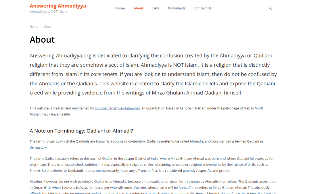 Answering Ahmadiyya Ahmadiyya is NOT Islam