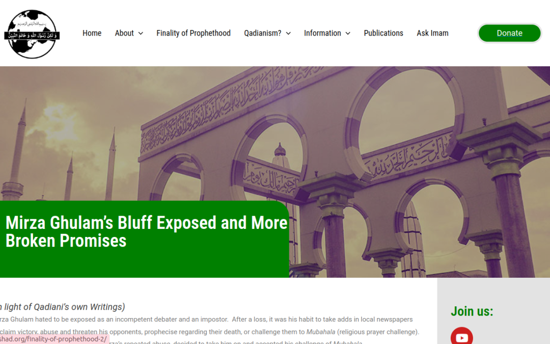 Mirza Ghulam’s Bluff Exposed and More Broken Promises