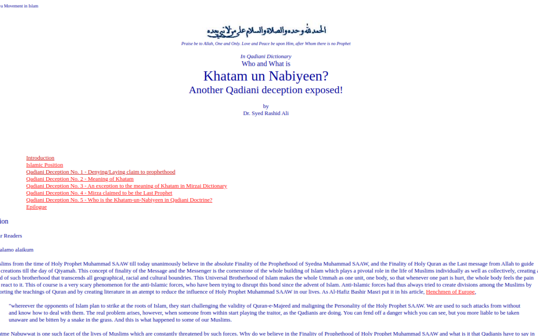 Qadiani Deception No. 5 – Who is Mirza Qadiani?