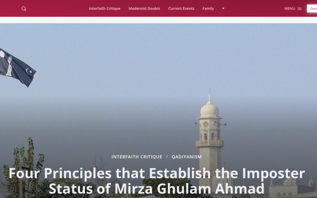 Four Principles that Establish the Imposter Status of Mirza Ghulam Ahmad