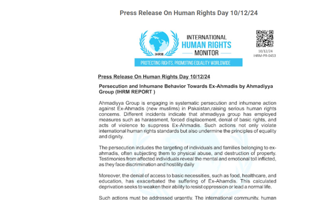 Persecution and Inhumane Behavior Towards Ex-Ahmadis by Ahmadiyya